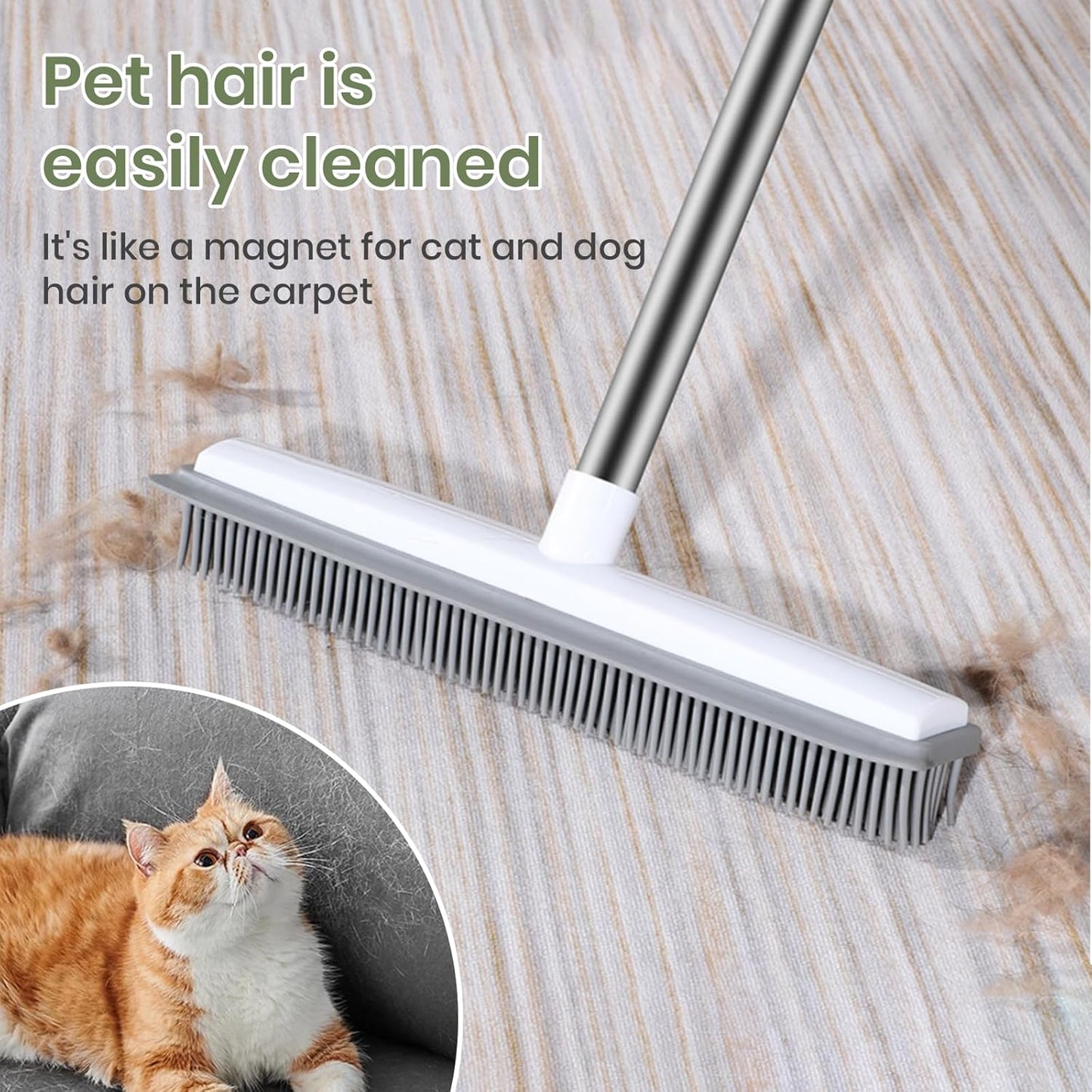 Brynza ProSweep Pet Hair Rubber Broom brush